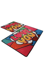 Mijölnir Juego de alfombras de baño Red Love, Multicolor